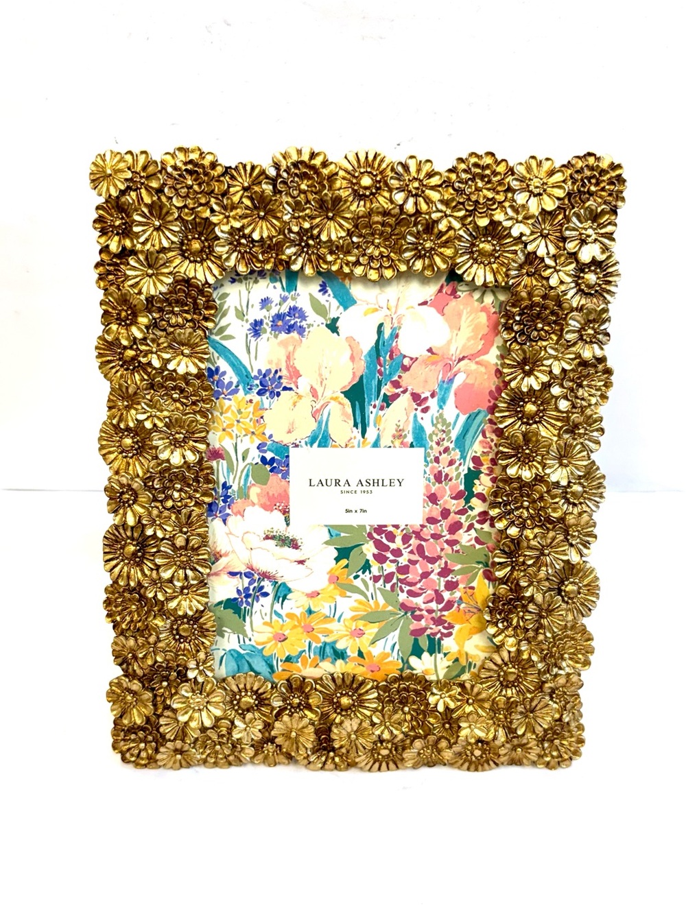 Laura Ashley Gold Densely Clustered Daisies 5 x 7 Picture Frame F571026